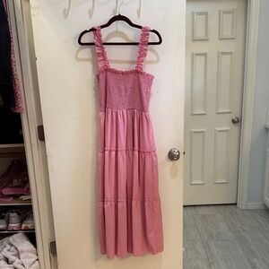 SHEIN Pink Tiered Kids Dress